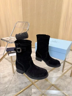 Alternative view of PRADA Boots Cow Suede Black EU35-40 B90202609110895