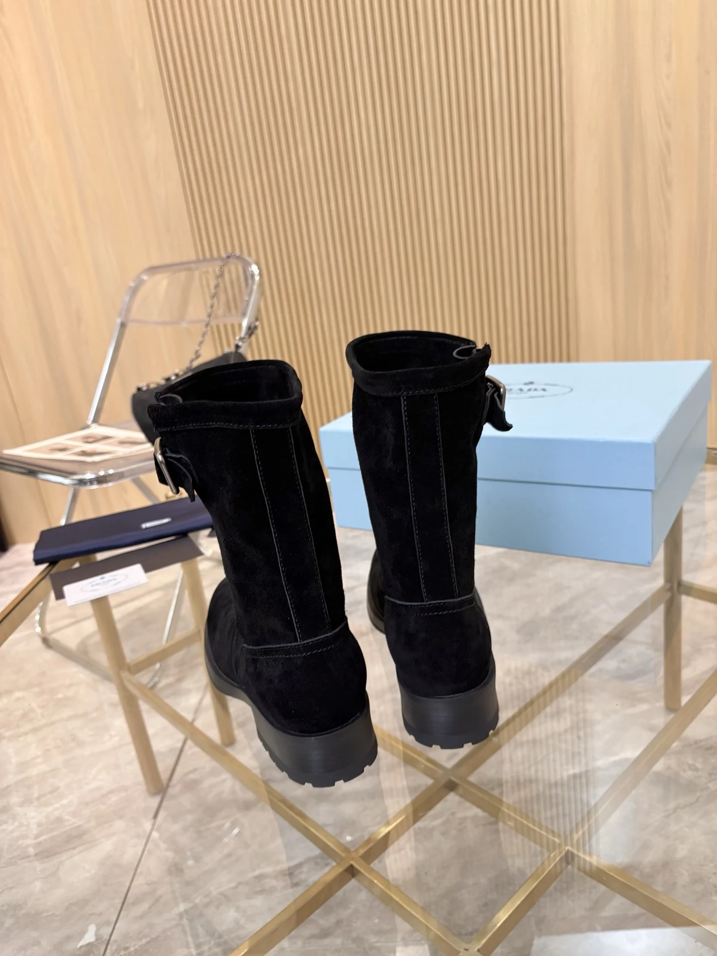PRADA Boots Cow Suede Black EU35-40 B90202609110895 - Image 3