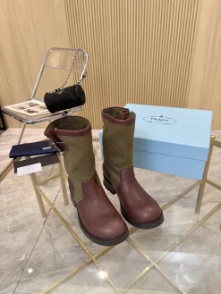 Alternative view of PRADA Boots Cow Suede Brown-Green EU35-40 B90202609110890