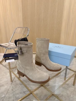 PRADA Boots Leather Beige-Brown EU35-40 B90202609110894