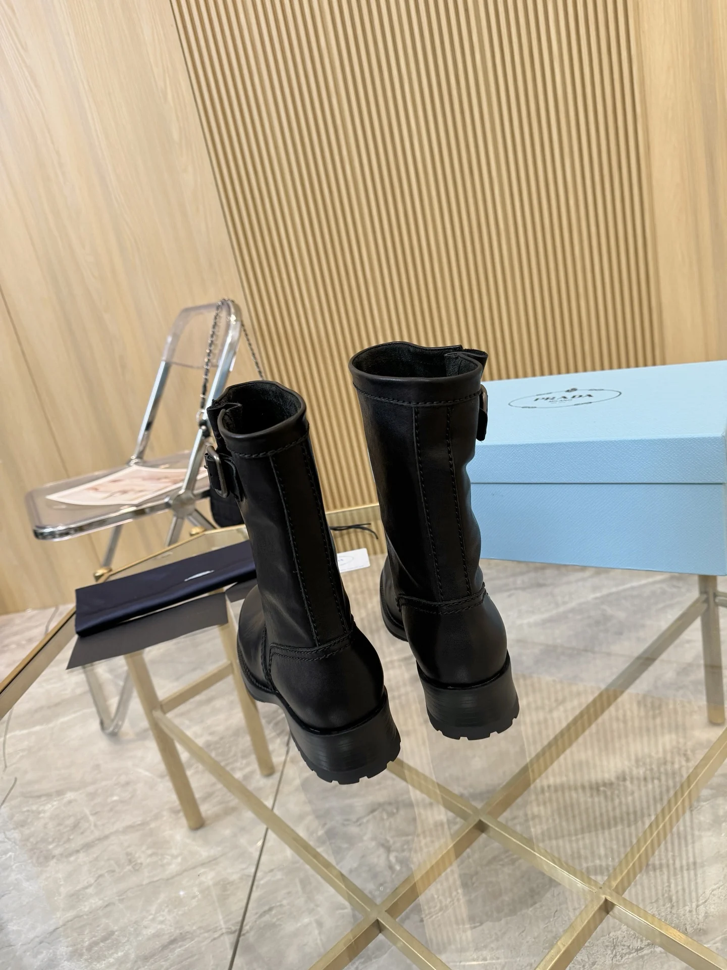 PRADA Boots Leather Black EU35-41 C10202609110897 - Image 6