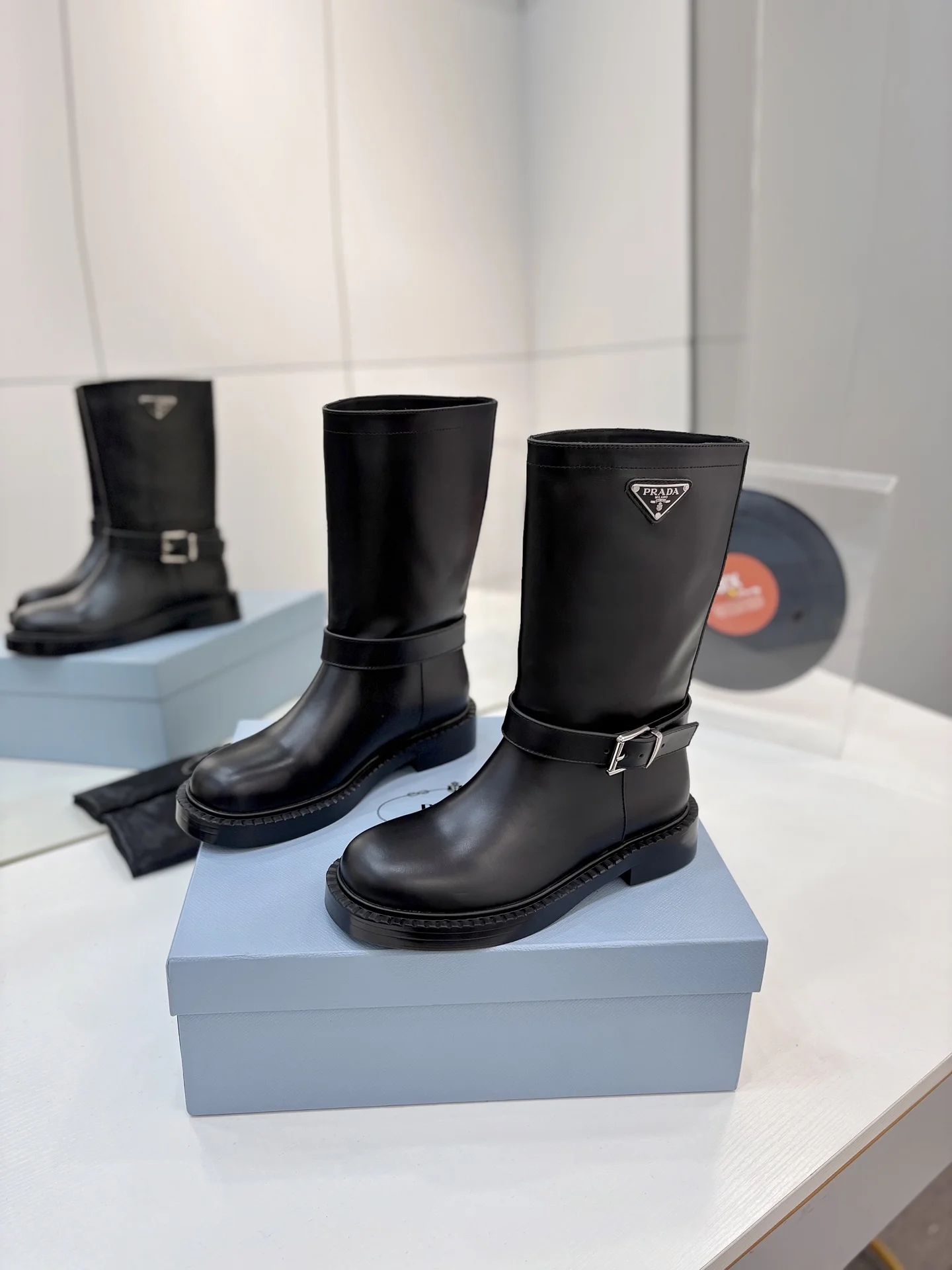 PRADA Boots Leather Black-Silver EU35-41 C50202609110629 - Image 2