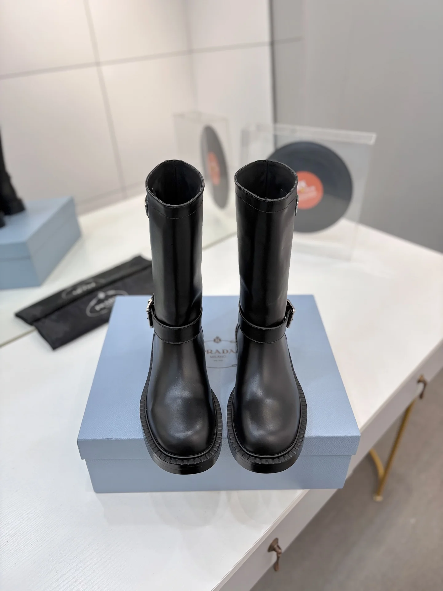 PRADA Boots Leather Black-Silver EU35-41 C50202609110629 - Image 3