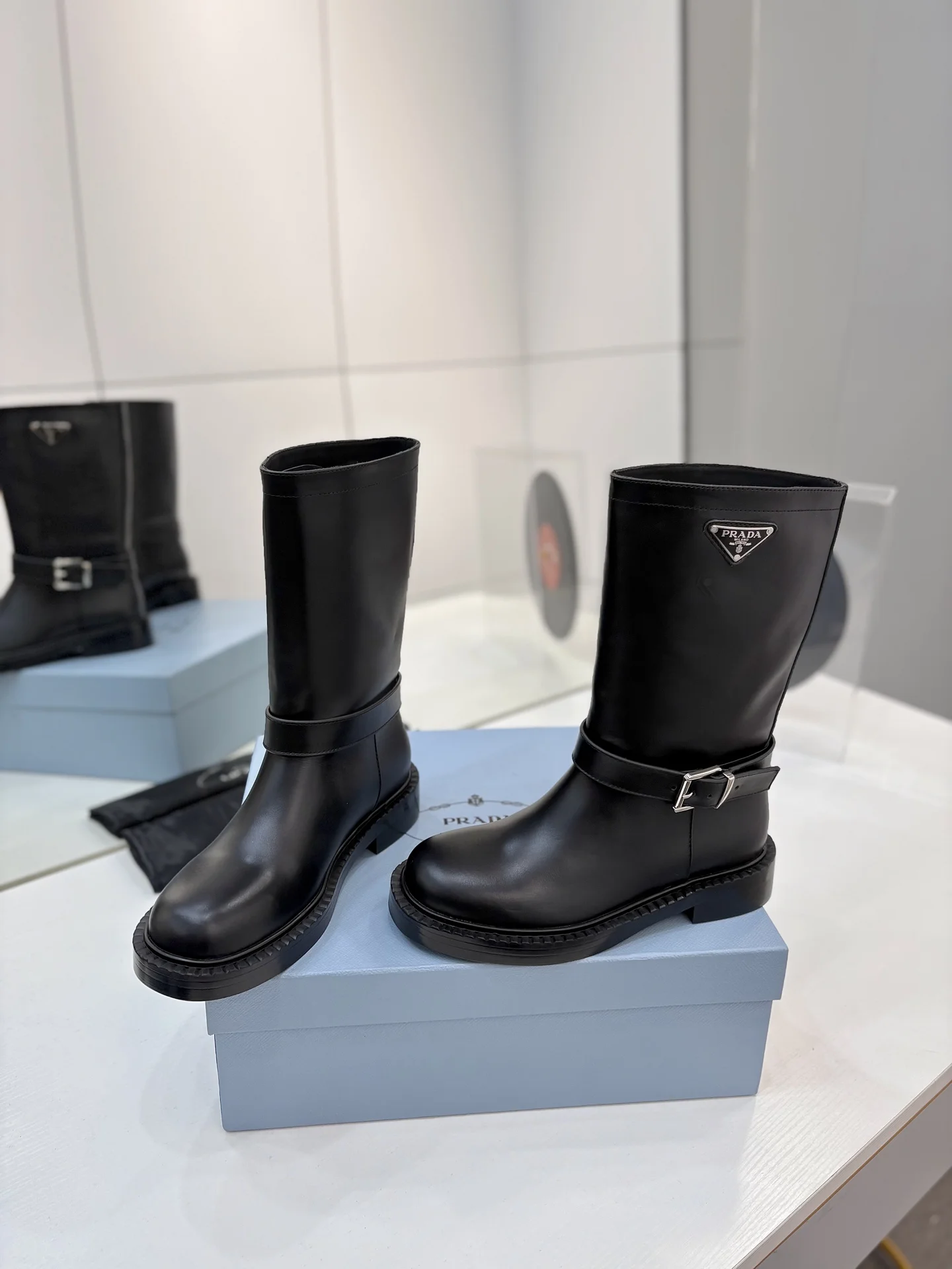 PRADA Boots Leather Black-Silver EU35-41 C50202609110629 - Image 9
