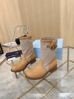 PRADA Boots Nubuck Leather Tan-Khaki EU35-40 B90202609110891