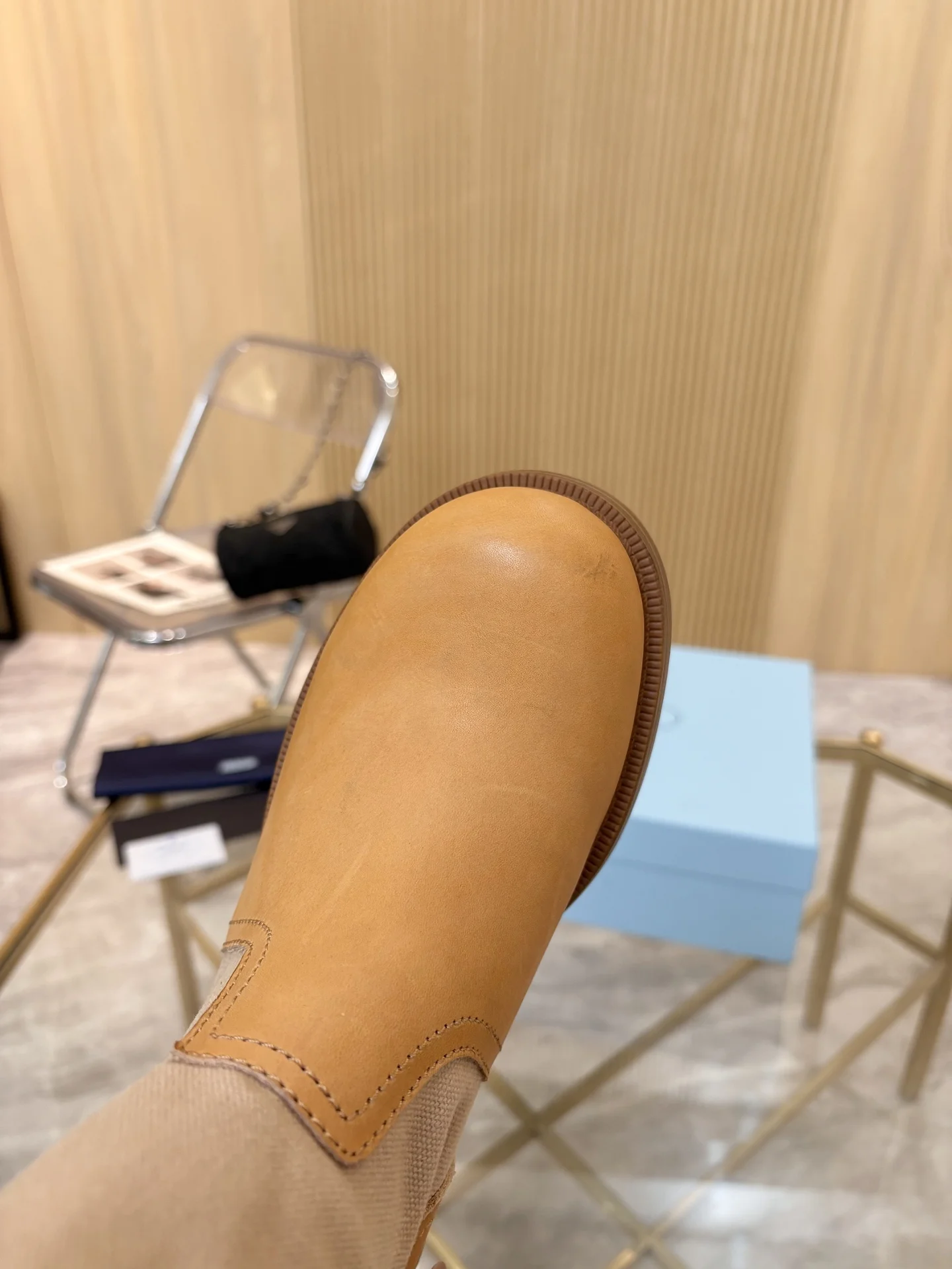 PRADA Boots Nubuck Leather Tan-Khaki EU35-40 B90202609110891 - Image 9
