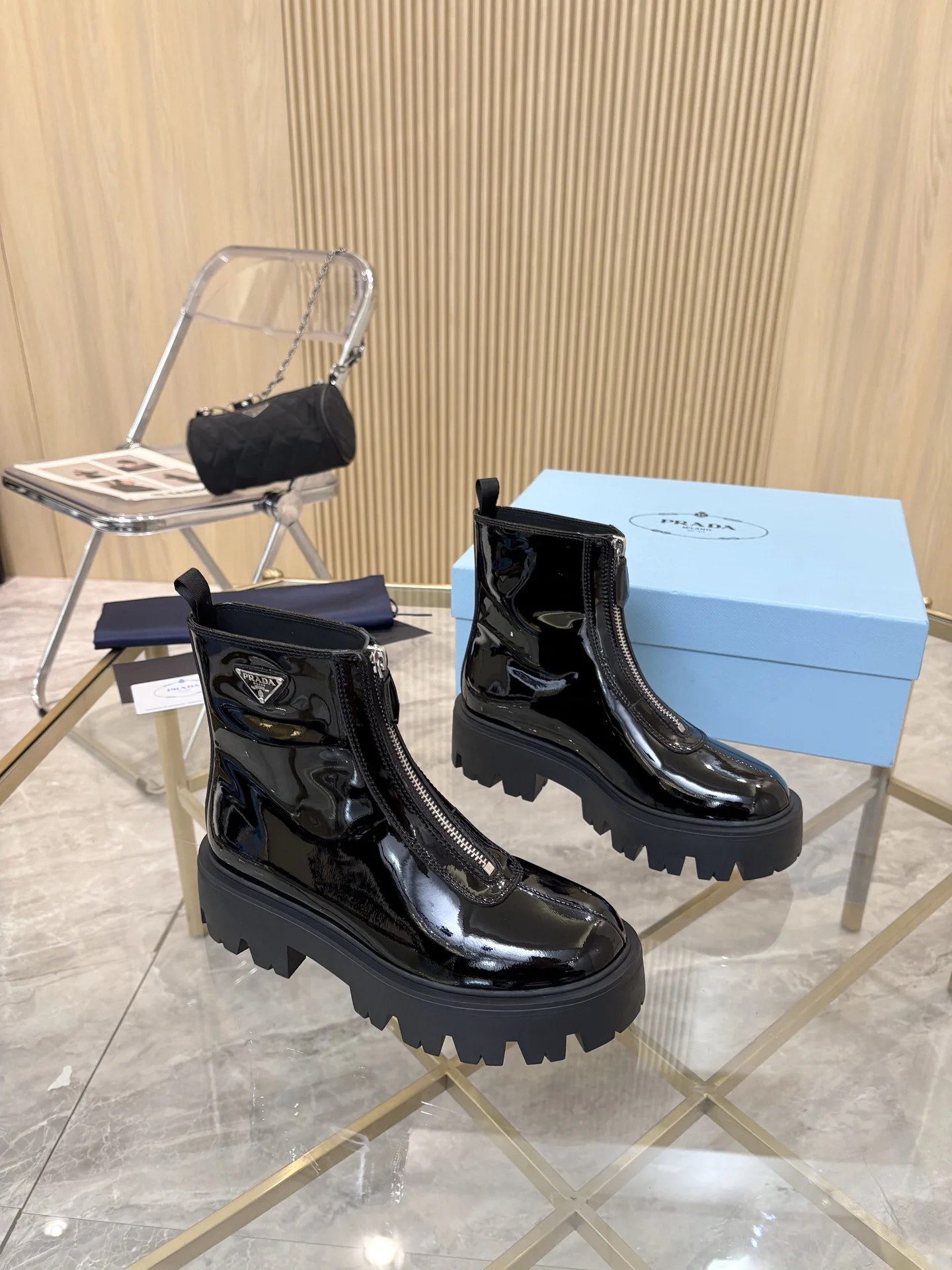 PRADA Boots Suede Black EU35-41 B90202609110888 - Image 2