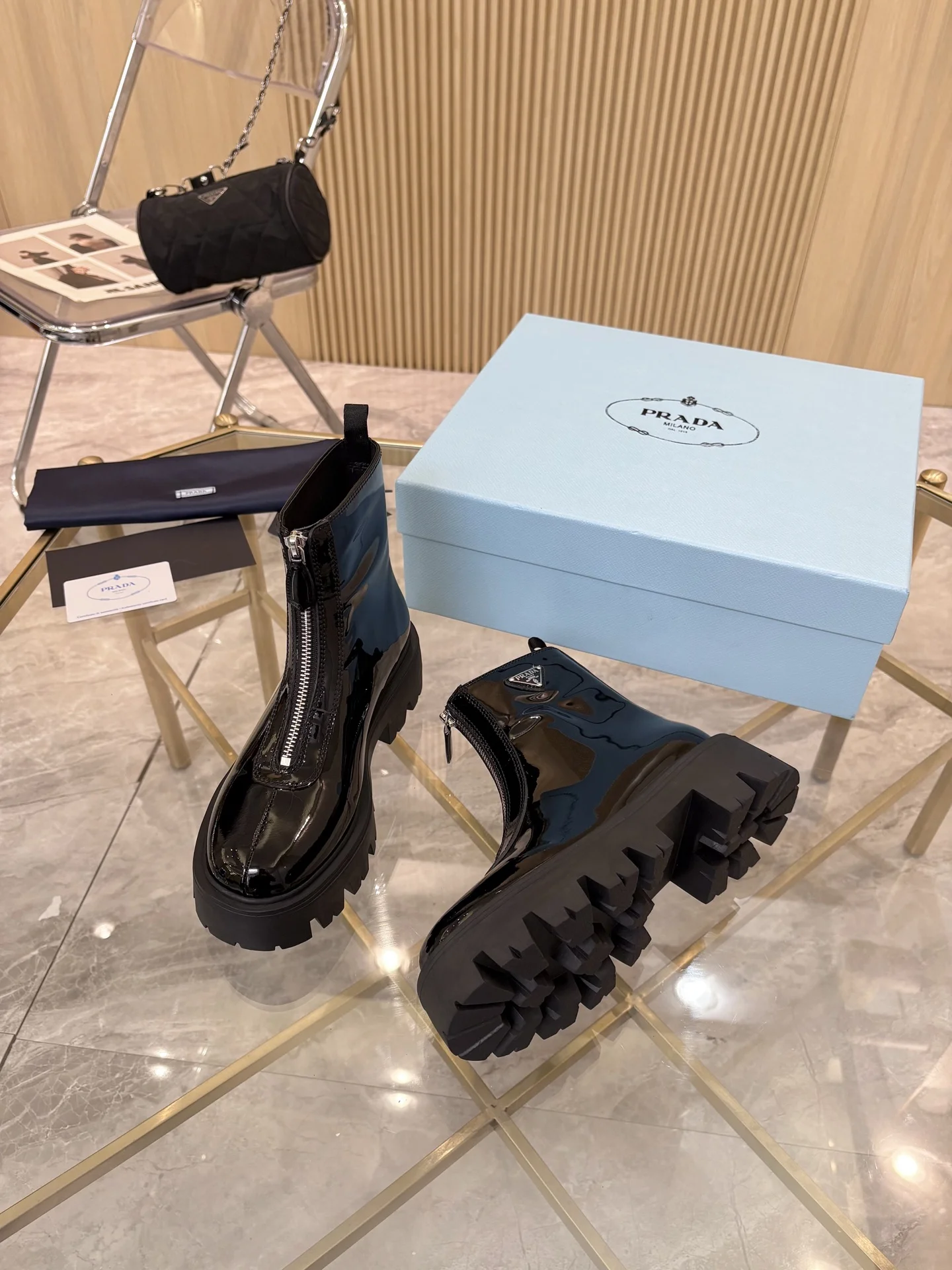 PRADA Boots Suede Black EU35-41 B90202609110888 - Image 6
