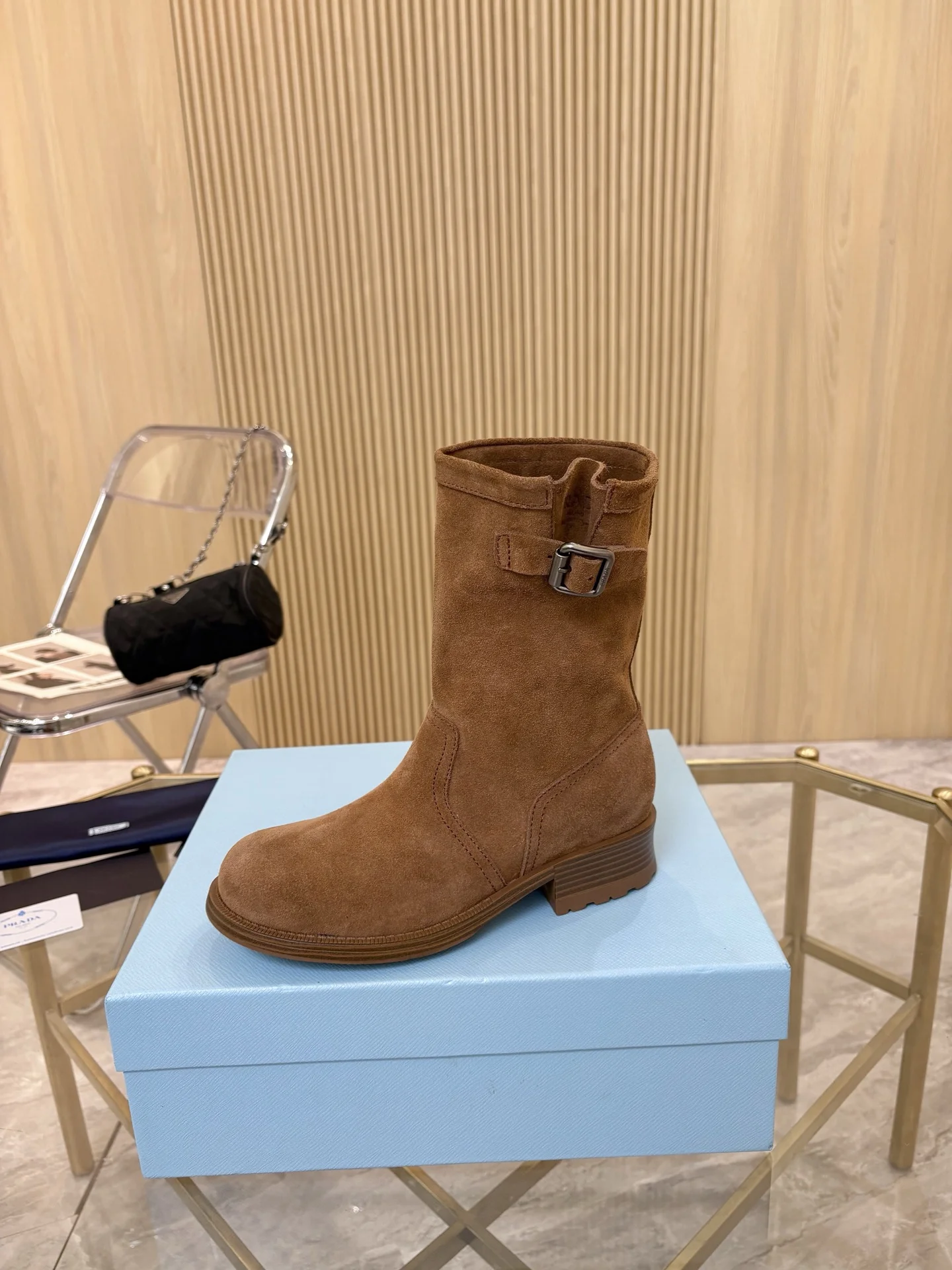 PRADA Boots Suede Brown EU35-40 B90202609110892
