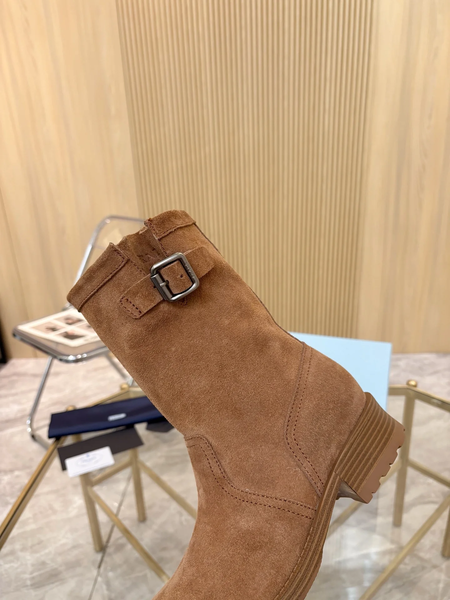 PRADA Boots Suede Brown EU35-40 B90202609110892 - Image 3
