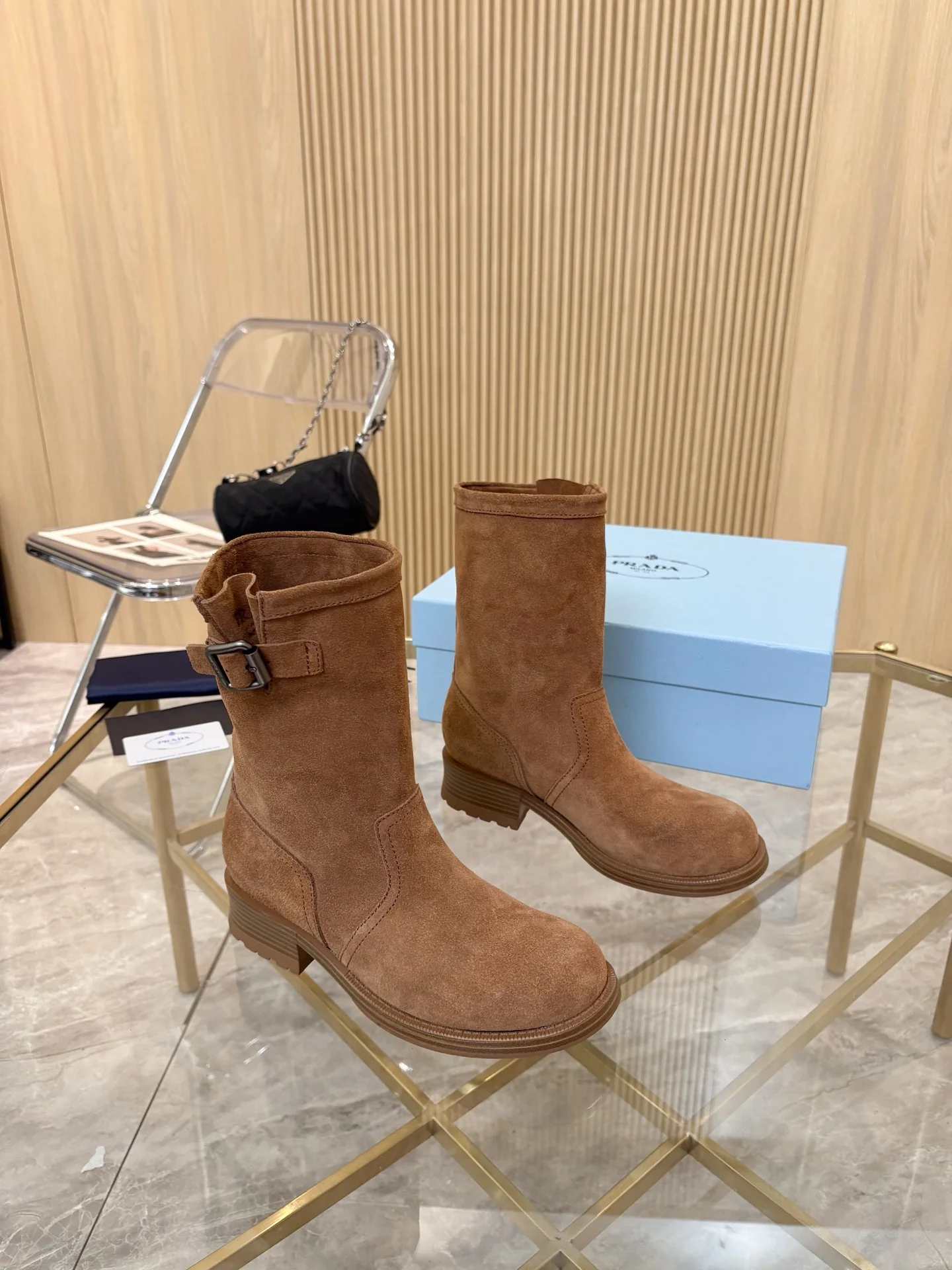 PRADA Boots Suede Brown EU35-40 B90202609110892 - Image 4