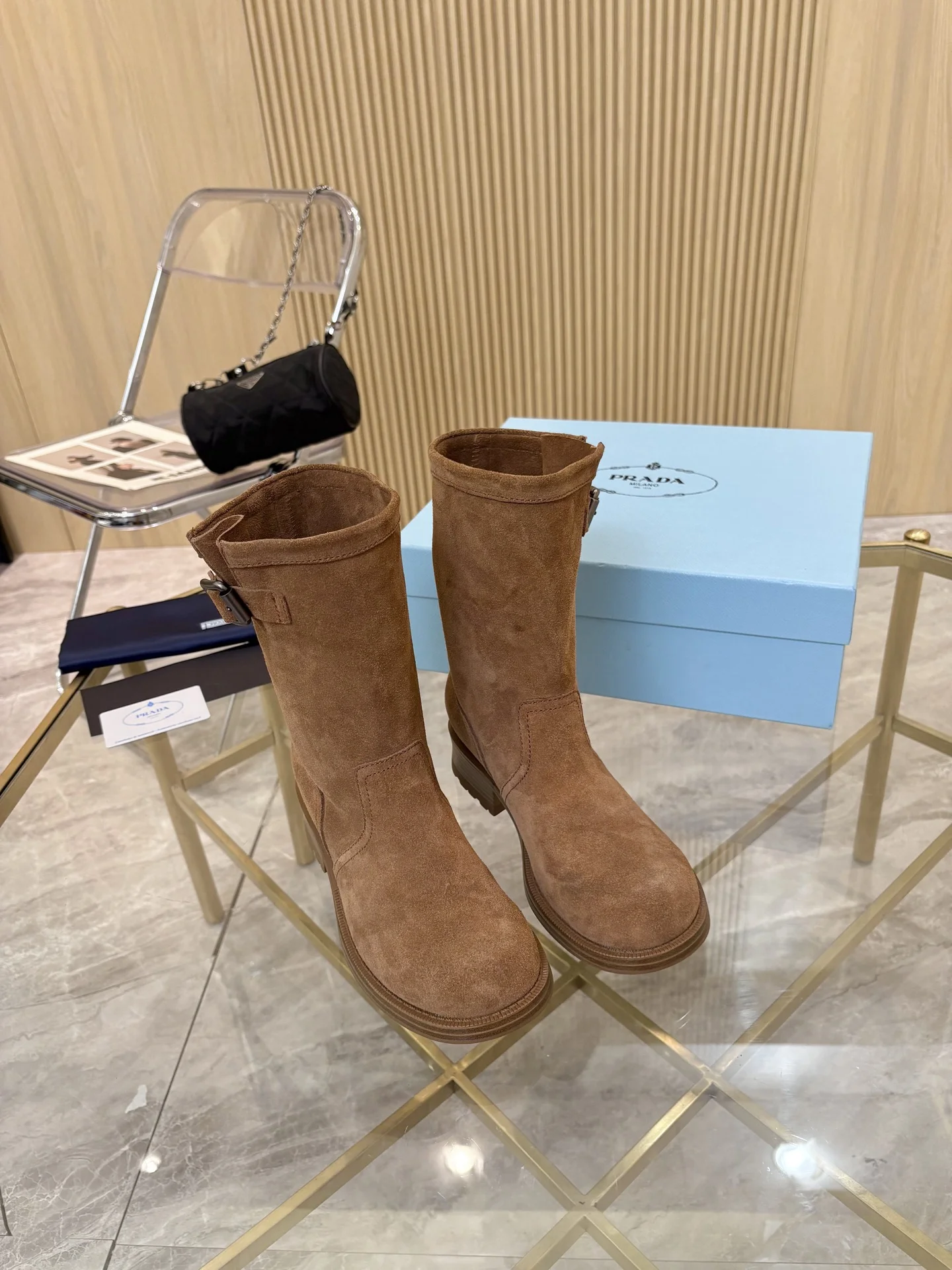 PRADA Boots Suede Brown EU35-40 B90202609110892 - Image 5