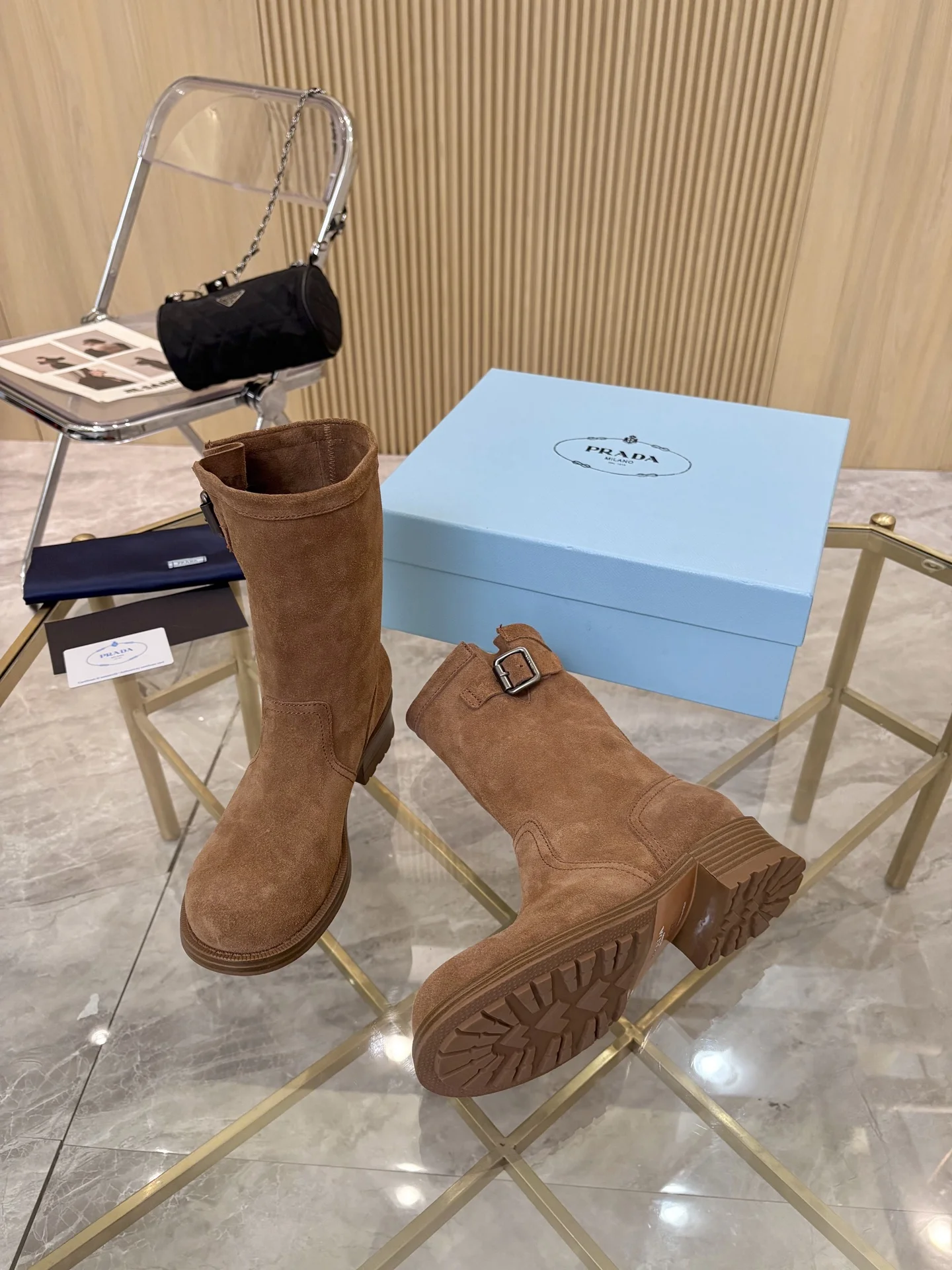 PRADA Boots Suede Brown EU35-40 B90202609110892 - Image 6