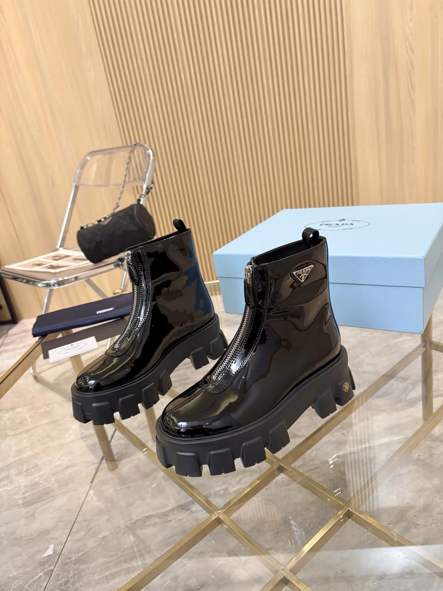 PRADA Boots Suede Leather Black EU35-41 B90202609110883 - Image 5
