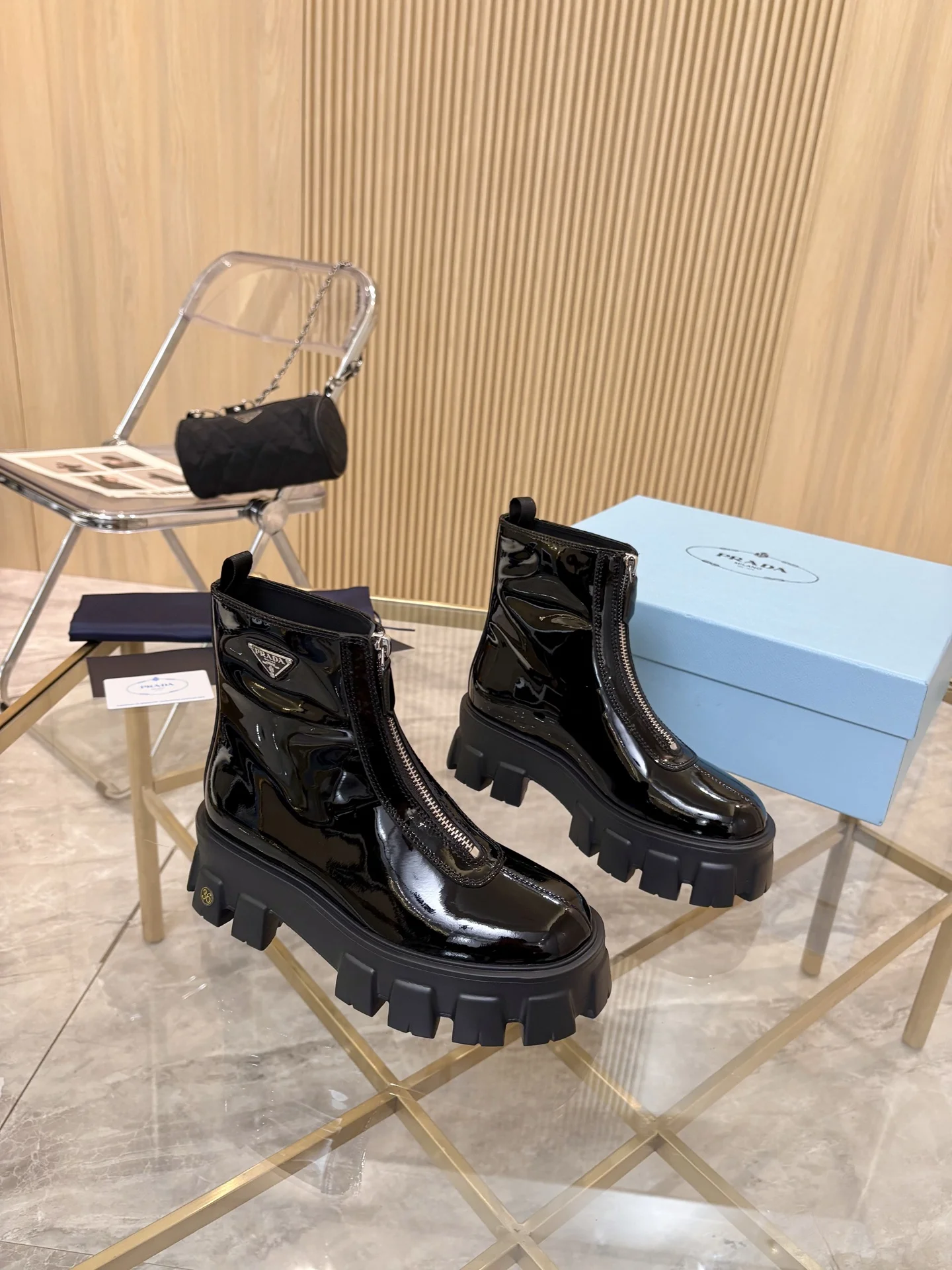 PRADA Boots Suede Leather Black EU35-41 B90202609110883 - Image 7