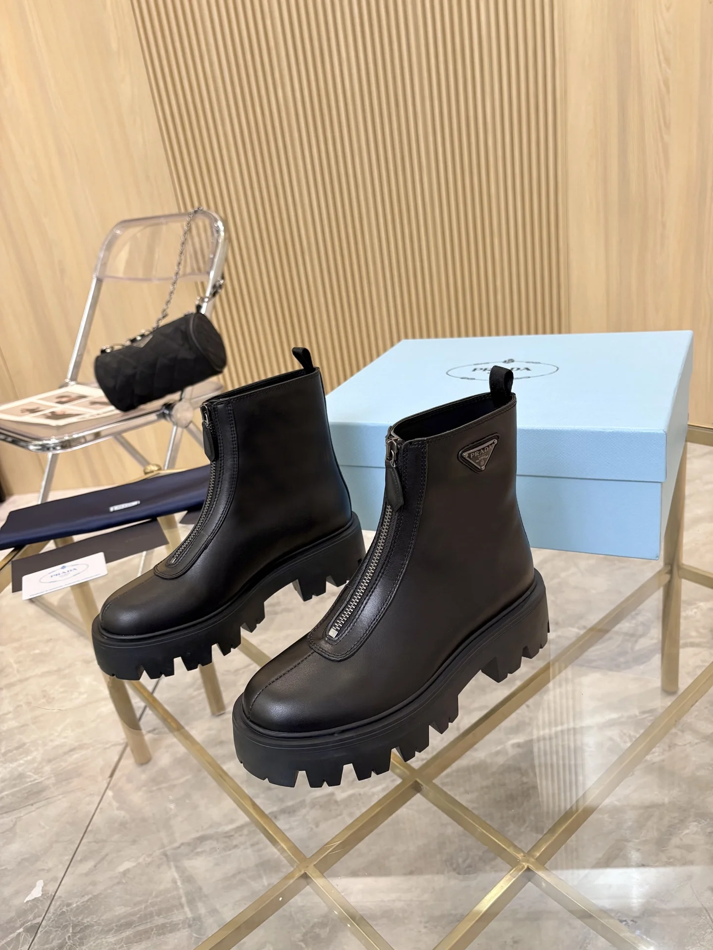PRADA Boots Suede Leather Black EU35-41 B90202609110889