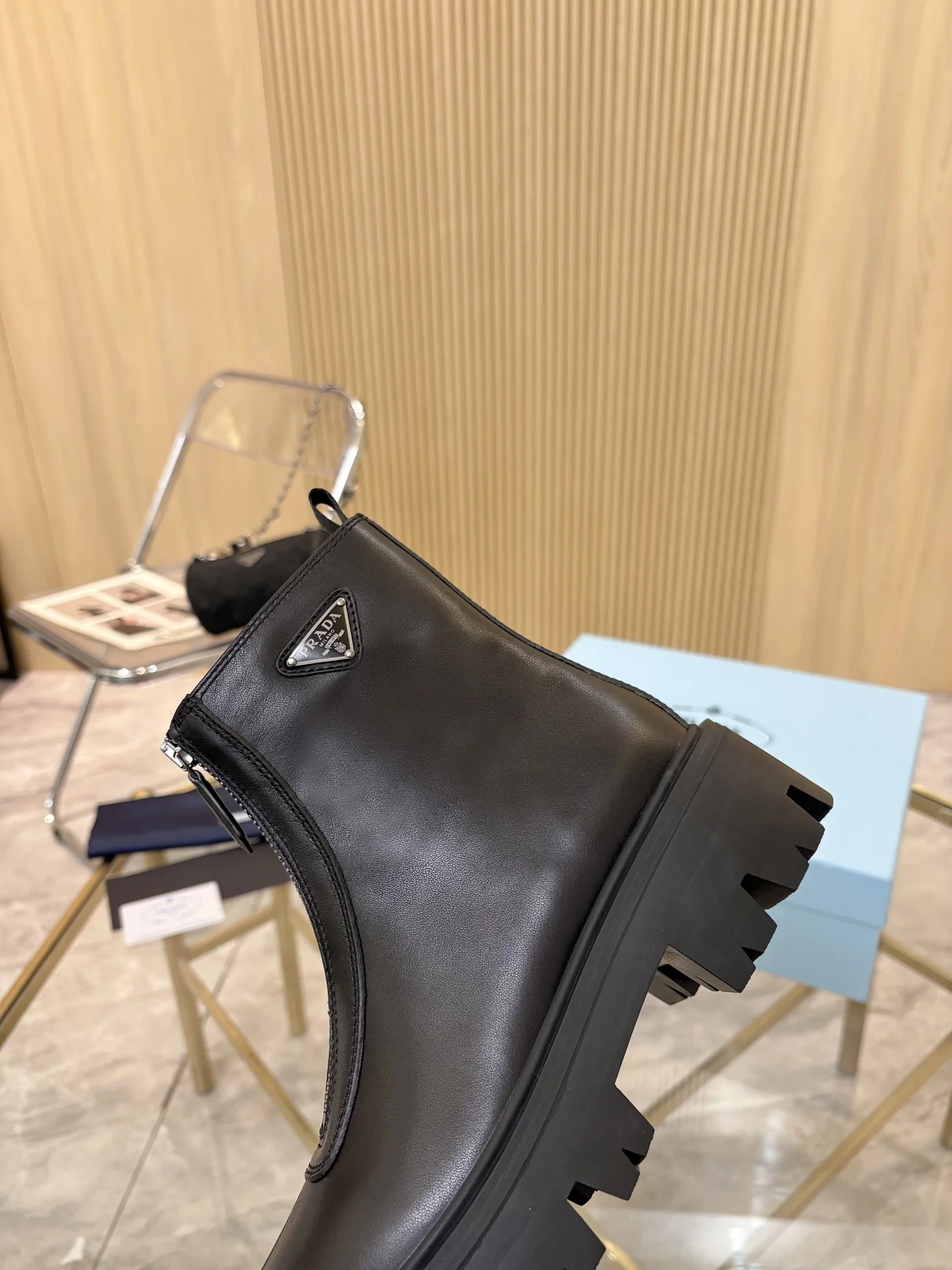 PRADA Boots Suede Leather Black EU35-41 B90202609110889 - Image 9