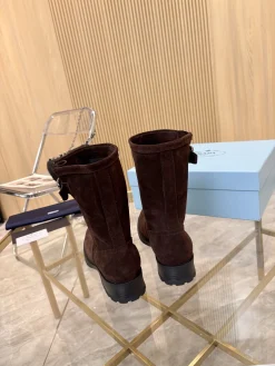 Alternative view of PRADA Boots Suede Leather Brown-Black EU35-40 B90202609110893