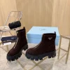 PRADA Boots Suede Leather Brown-Black EU35-41 B80202609110886