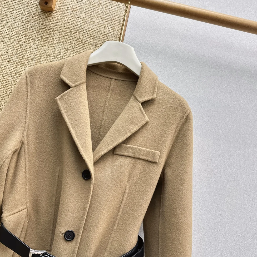 PRADA Coats Merino Wool Camel-Black S-L H70202609062128 - Image 3