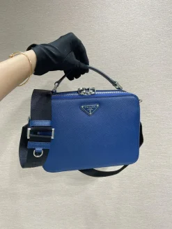 PRADA Crossbody Bags Blue-Black 22X16X6CM D80202609090427