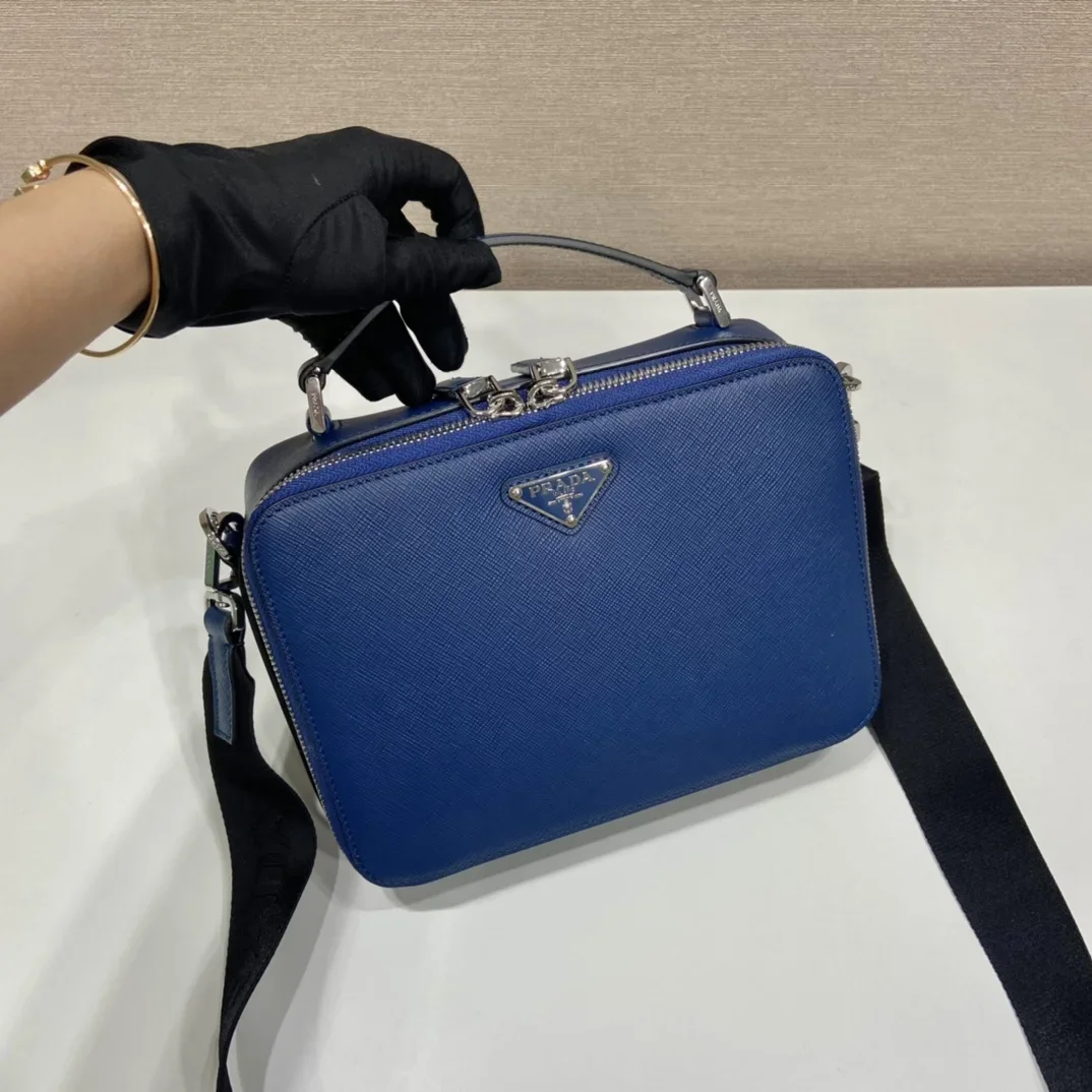 PRADA Crossbody Bags Blue-Black 22X16X6CM D80202609090427 - Image 4