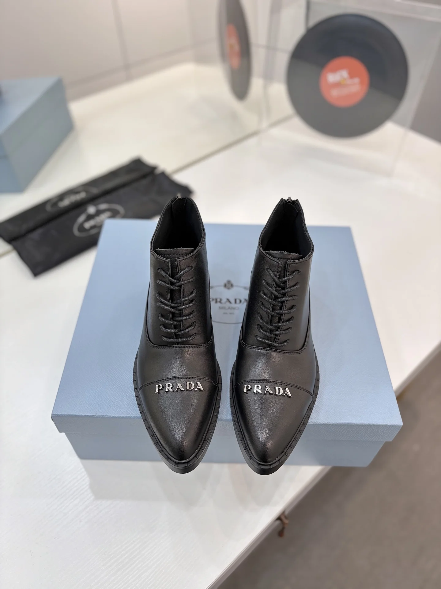 PRADA Heels Calf Leather Black-Silver EU35-41 B90202609110641 - Image 3