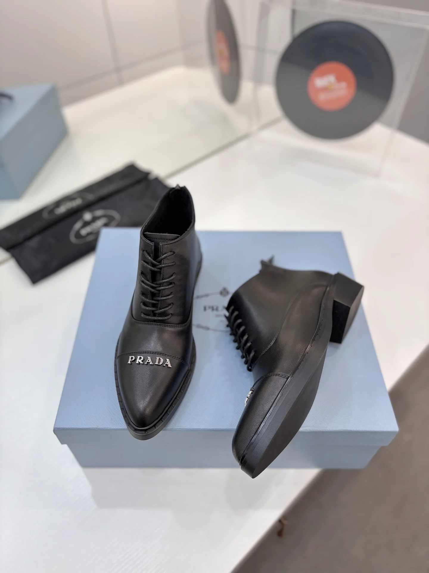 PRADA Heels Calf Leather Black-Silver EU35-41 B90202609110641 - Image 9