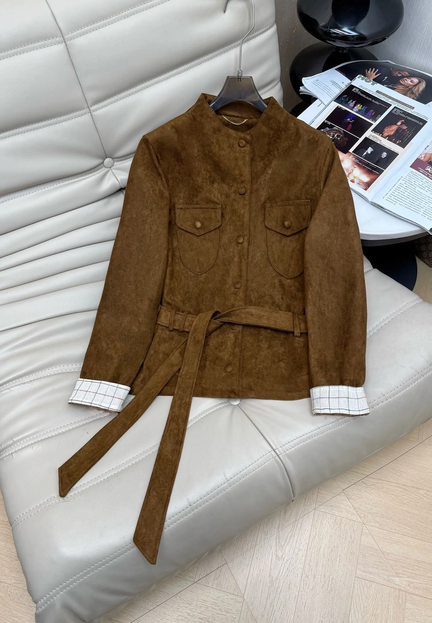 PRADA Jackets Brown-White S-L C35202609060263