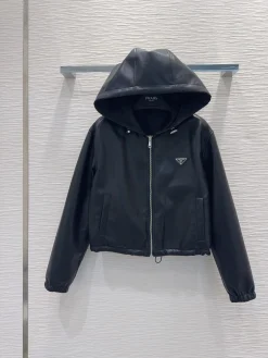 PRADA Jackets PU Leather Black S-L B95202609060824