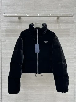 PRADA Jackets Velvet Nylon Down Black S-L D75202609061199