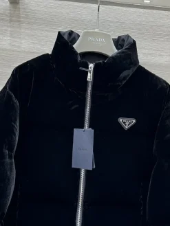 Alternative view of PRADA Jackets Velvet Nylon Down Black S-L D75202609061199
