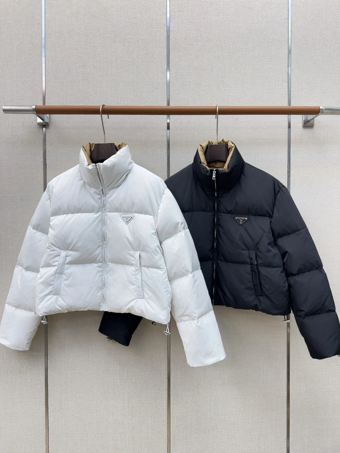 PRADA Jackets White Duck Down White-Brown 36-40 D75202609060594 - Image 9