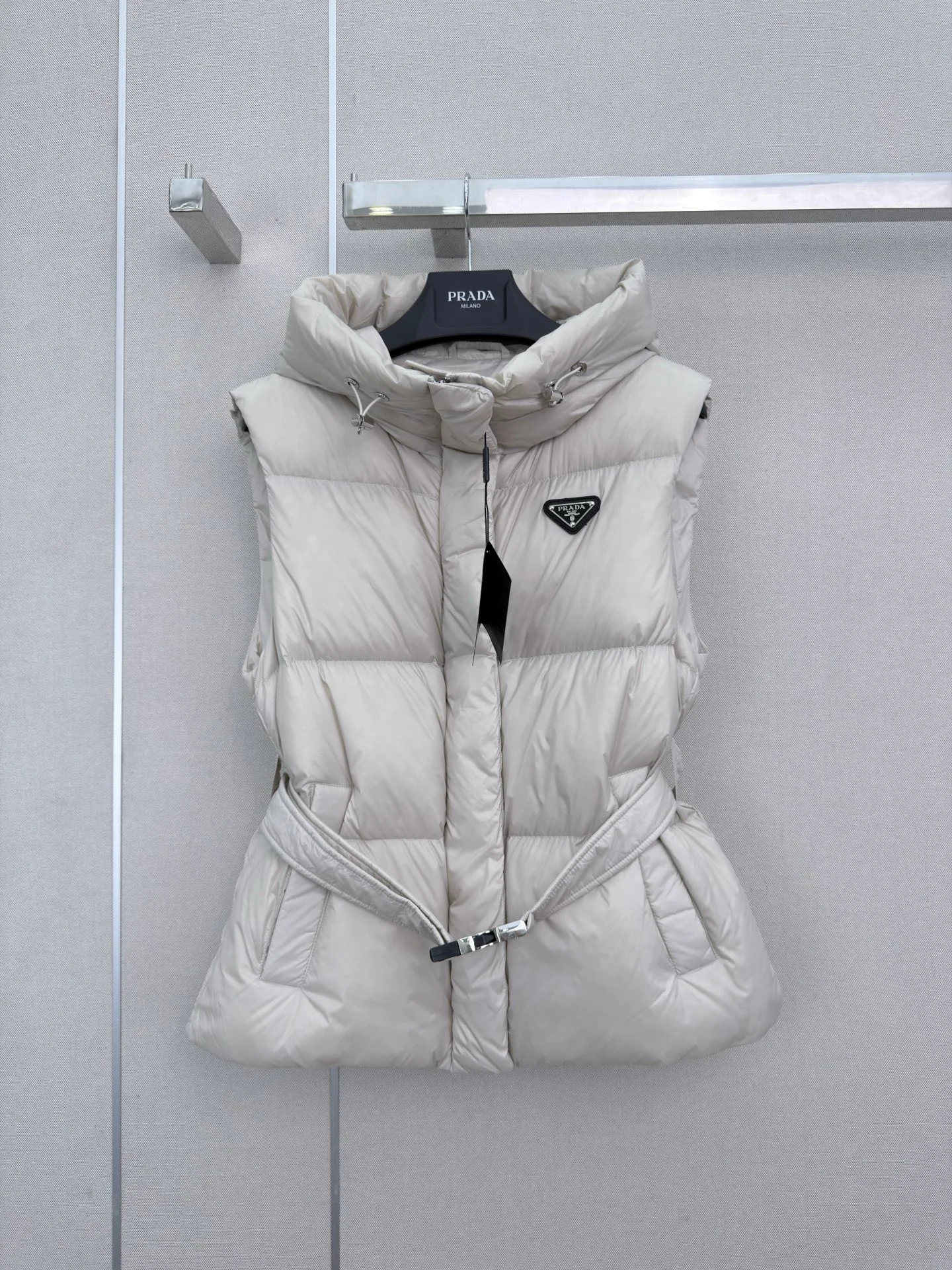 PRADA Jackets White Goose Down Beige-Black S-L D90202609062681