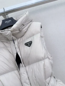 Alternative view of PRADA Jackets White Goose Down Beige-Black S-L D90202609062681
