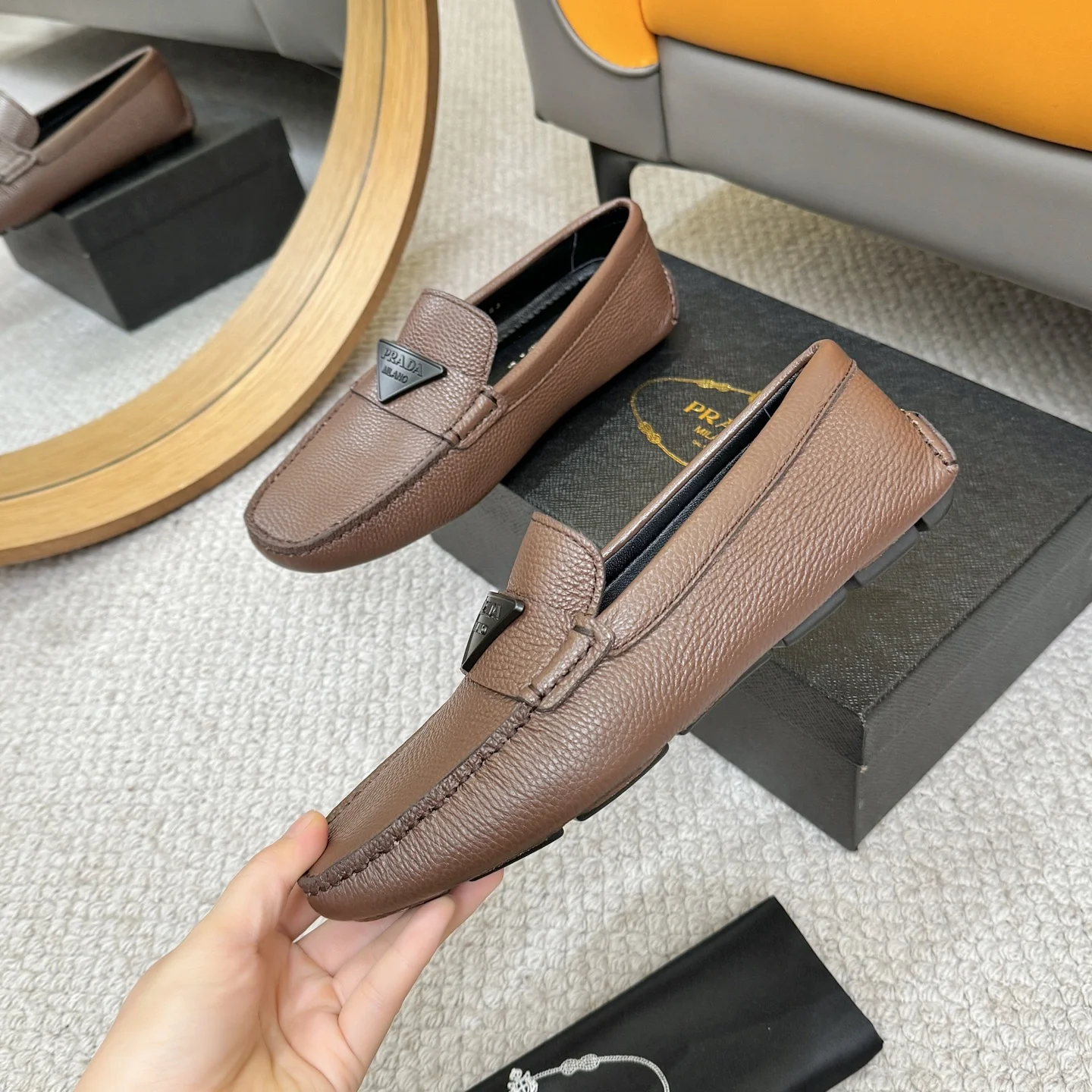 PRADA Loafers Brown-Black B00202609110155 - Image 4