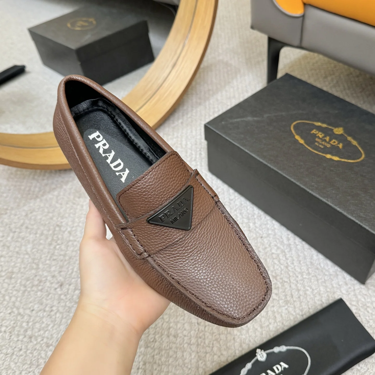 PRADA Loafers Brown-Black B00202609110155 - Image 5