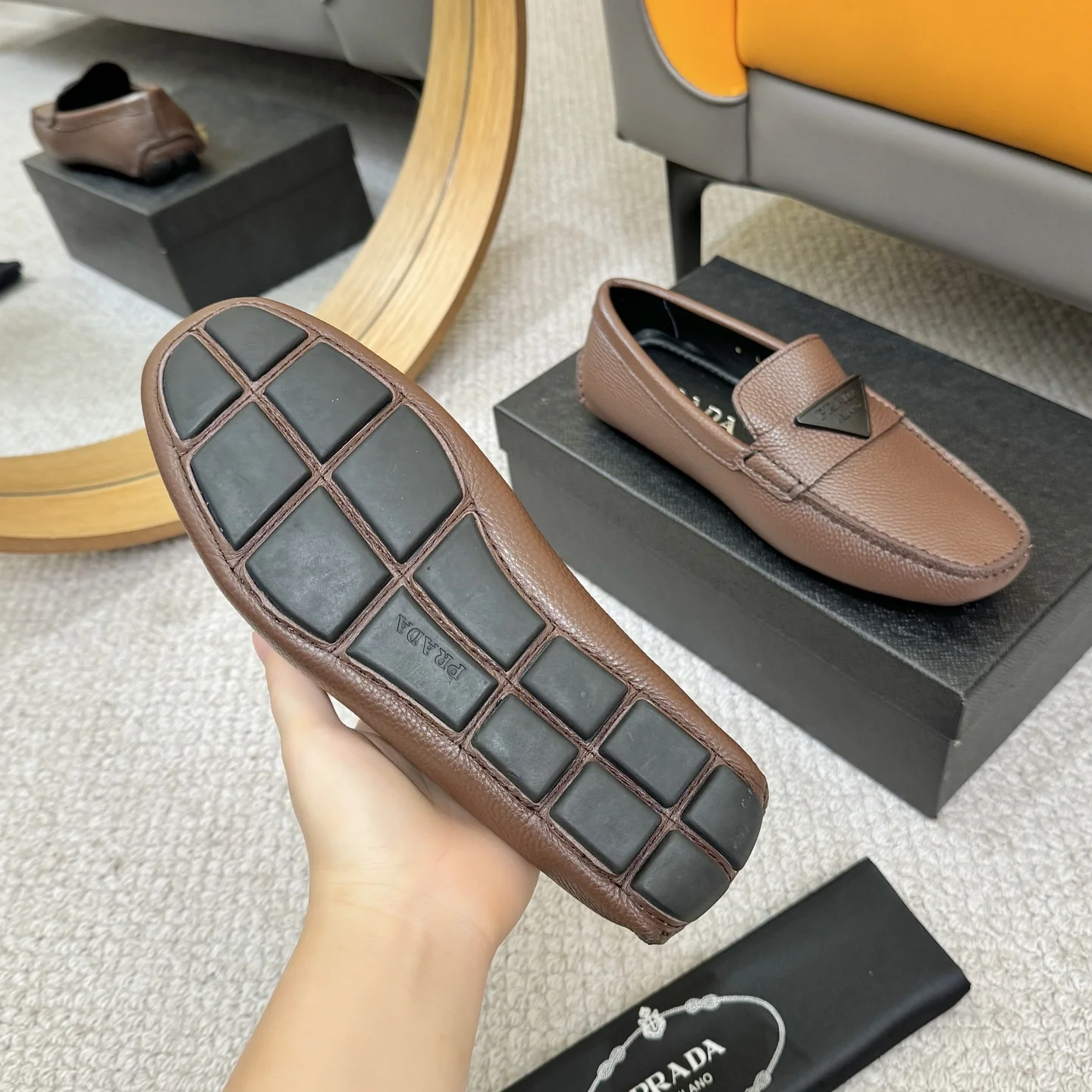PRADA Loafers Brown-Black B00202609110155 - Image 7