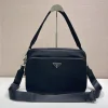 PRADA Messenger Bags Re-Nylon Saffiano Leather Black 31X23X10CM D80202609090409