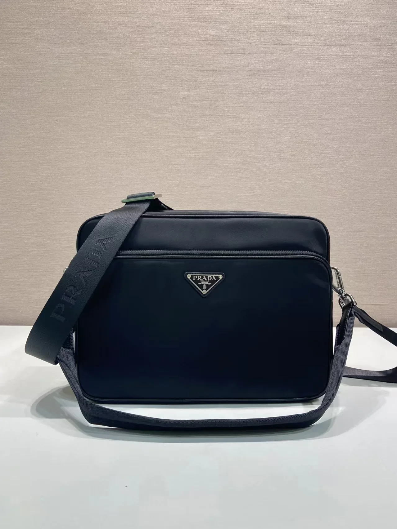PRADA Messenger Bags Re-Nylon Saffiano Leather Black 31X23X10CM D80202609090409 - Image 2