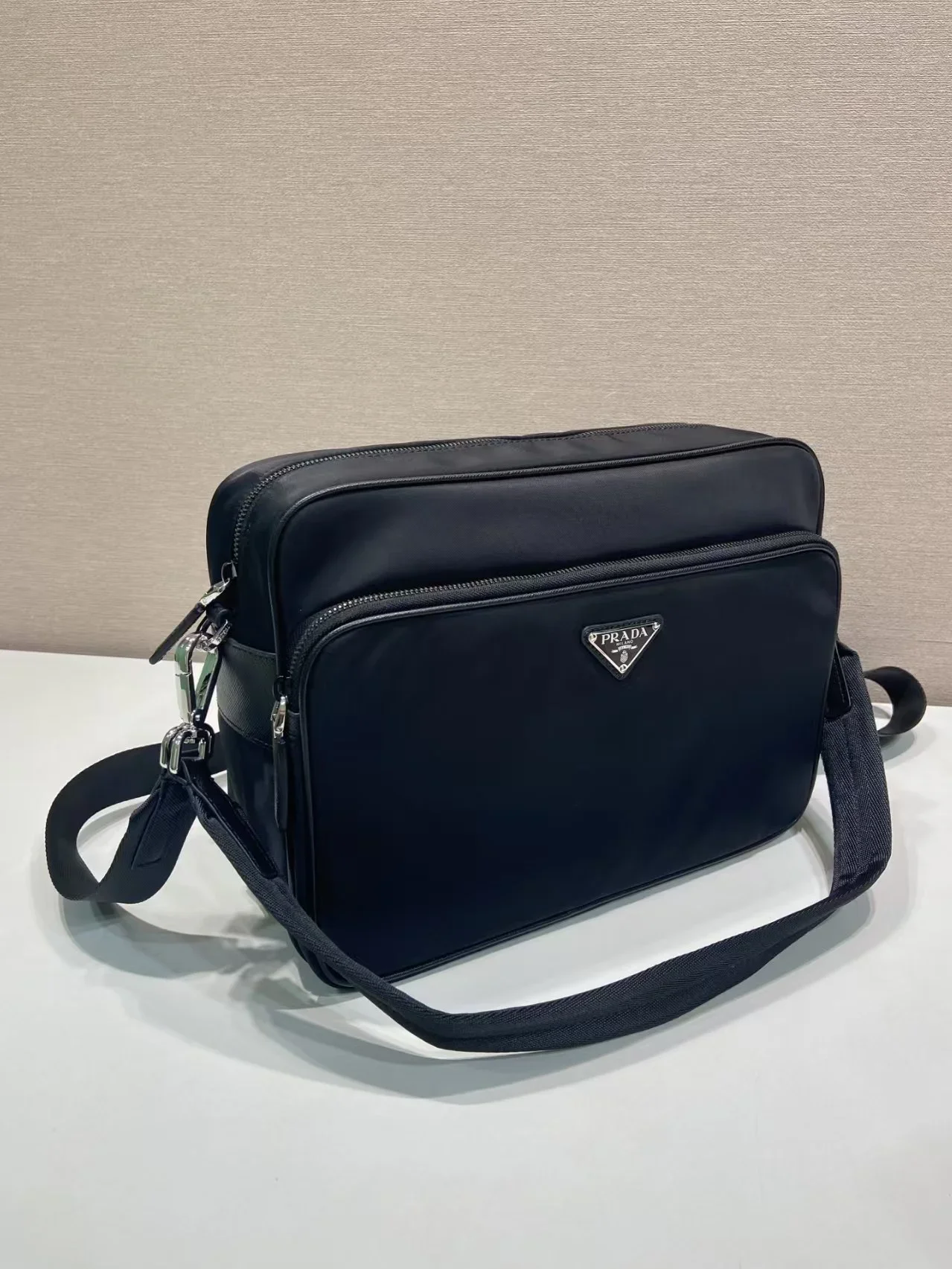 PRADA Messenger Bags Re-Nylon Saffiano Leather Black 31X23X10CM D80202609090409 - Image 4