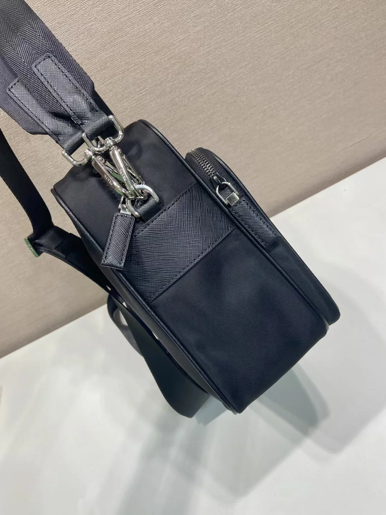 PRADA Messenger Bags Re-Nylon Saffiano Leather Black 31X23X10CM D80202609090409 - Image 6
