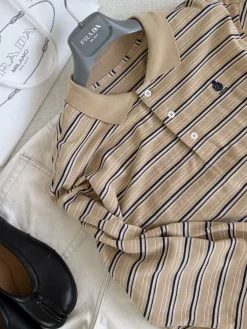 Alternative view of PRADA Polos Beige-Navy S-L B25202609063132