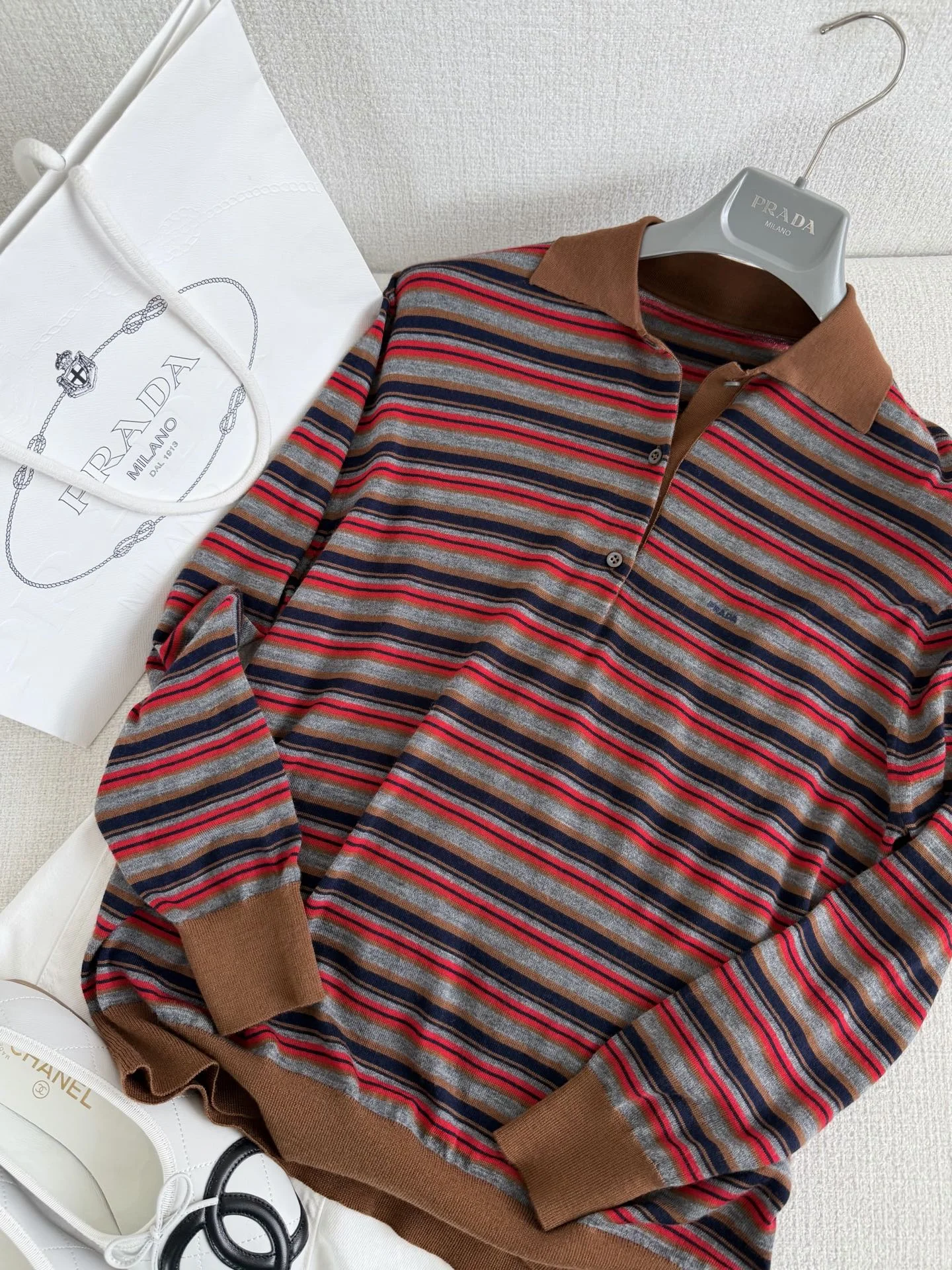 PRADA Polos Red-Gray-Navy-Brown S-L C00202609060270