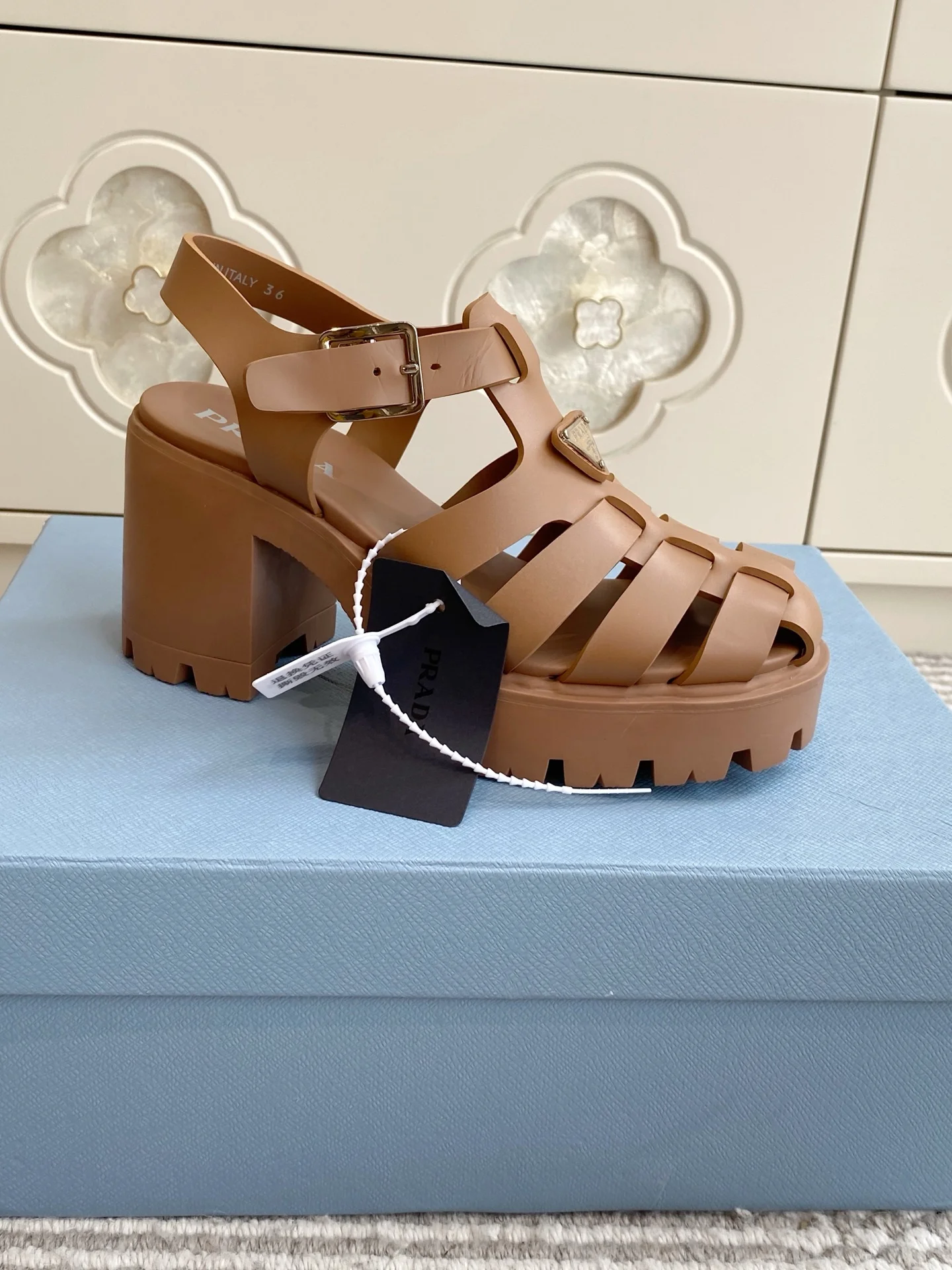 PRADA Sandals Leather Brown EU35-40 B60202609110555