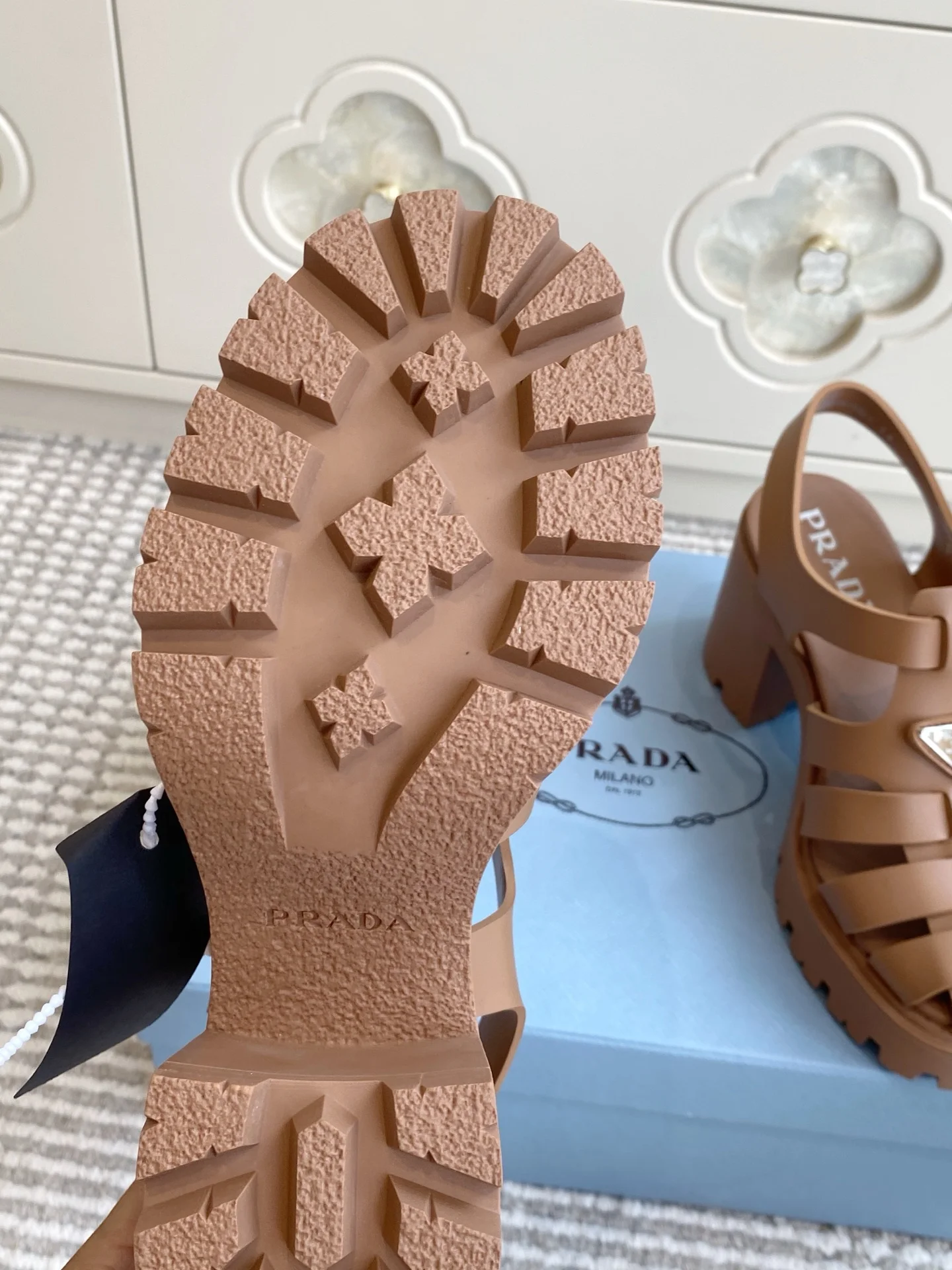PRADA Sandals Leather Brown EU35-40 B60202609110555 - Image 11
