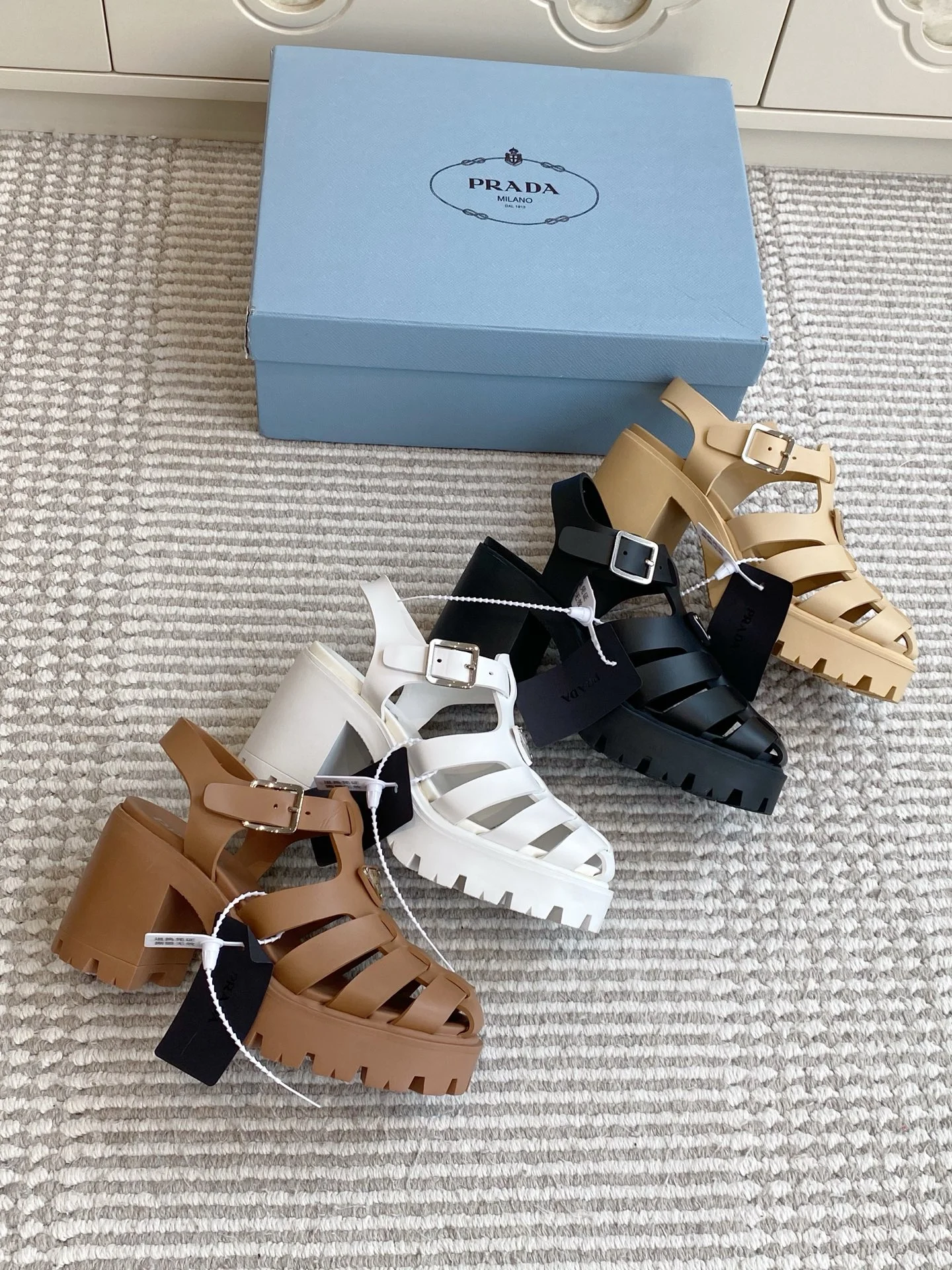 PRADA Sandals Leather Brown EU35-40 B60202609110555 - Image 2
