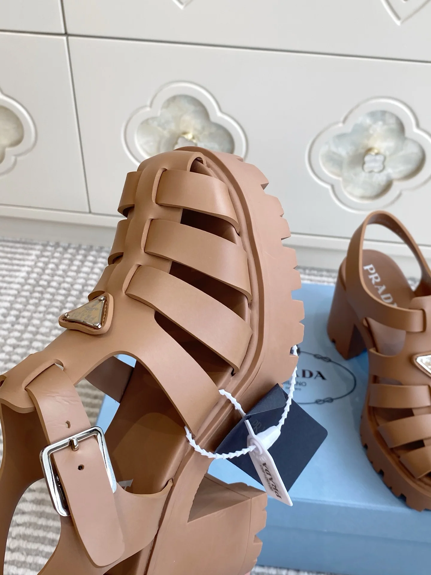 PRADA Sandals Leather Brown EU35-40 B60202609110555 - Image 7