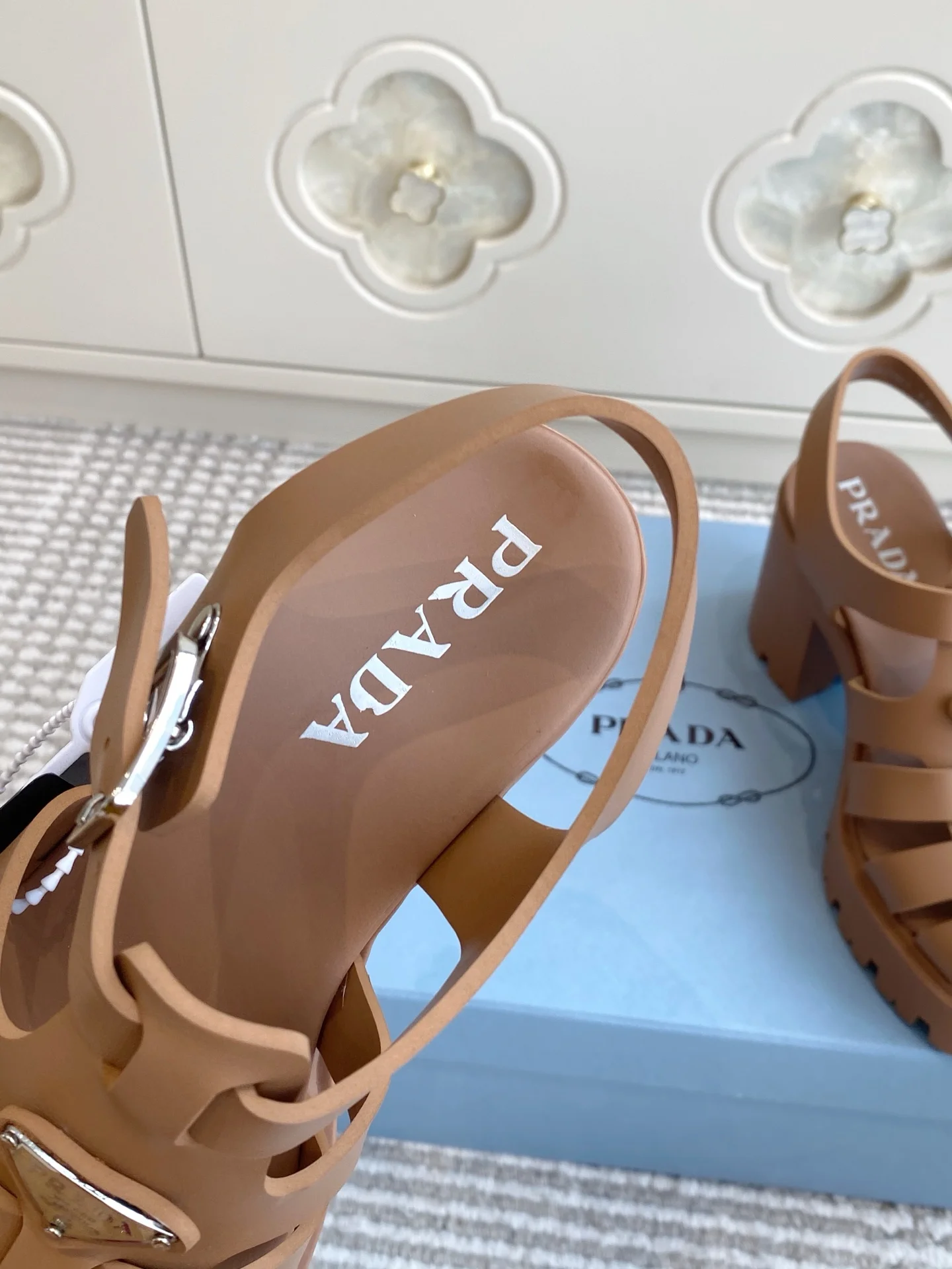 PRADA Sandals Leather Brown EU35-40 B60202609110555 - Image 9