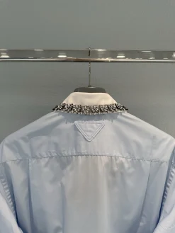 Alternative view of PRADA Shirts Cotton Blue-White S-M-L C55202609061246